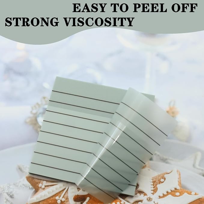 YOUDEFUL 800Pcs Transparent Sticky Notes, Blue Clear Sticky Notes with Lined, 3"x3" Waterproof Translucent Sticky Note Pads, Index Tabs, Clear Post it Notes for Bible Study, See Through Sticky Notes