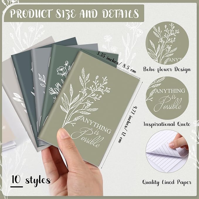Feifeiya 30 Pcs Motivational Mini Notebooks Bulk Pocket Inspirational Journals Notepads Back to School Gifts Bulk for Teacher Employee Coworker Office Staff Nurse Social Worker(Motivational)