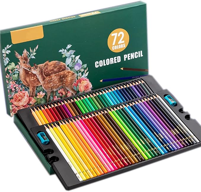 Artist Colored Pencils Set for Adult Coloring Books, Soft Core, Professional Numbered Art Drawing Pencils for Sketching Shading Blending Crafting, Gift Tin Box for Beginners Kids (72 Colors)