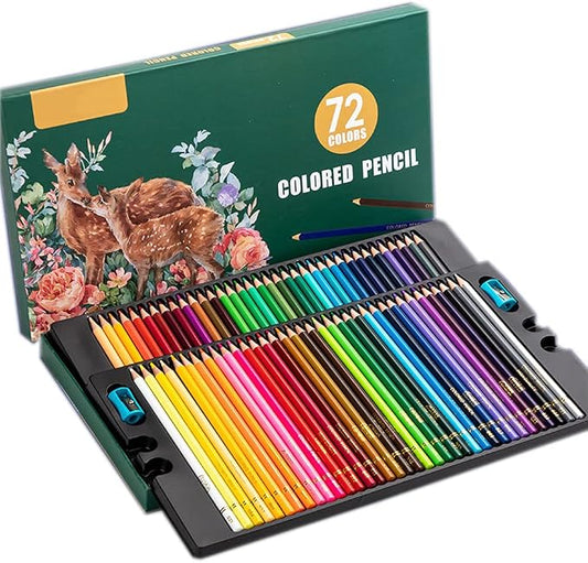 Artist Colored Pencils Set for Adult Coloring Books, Soft Core, Professional Numbered Art Drawing Pencils for Sketching Shading Blending Crafting, Gift Tin Box for Beginners Kids (72 Colors)