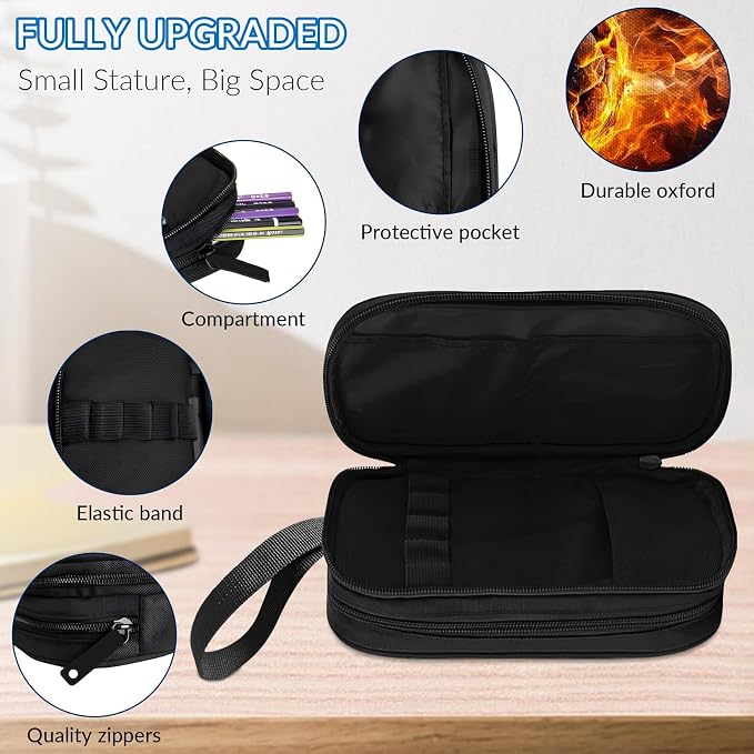 TILYTADLY Large Pencil Case for Boys - Soccer Boys Pencil Pouch with Zipper Compartments - Big Capacity Pen Box Pen Bag Organizer with Keychain for Kids Teens School