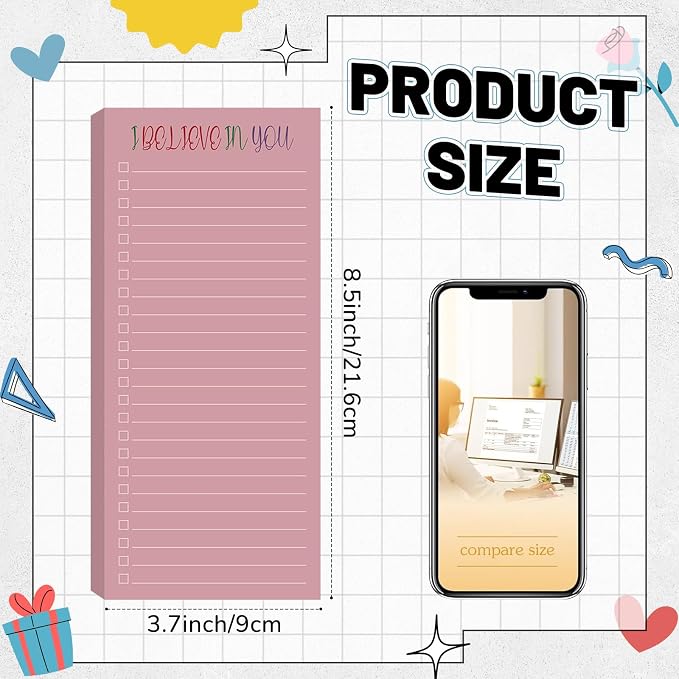 Censen 10 Pack 500 Sheets to Do List Notes Daily Checklist Notepad with 50 Sheets Undated Memo Pad Color Block Shopping List Weekly Plan Notepad Organizer Planners (Morandi,Motivation Words)