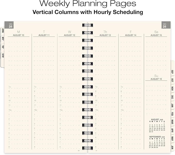 ESSENTIAL 2026-2027 Monthly & Weekly Planner with Tabs, 5"x8": 14 Months (May 2026 - June 2027), Professional, Simple, Easy-to-Use Design and Frosted Poly Cover for Extra Protection (Frosted)