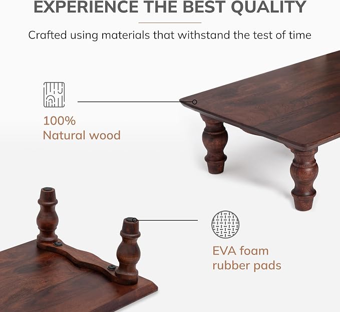 Anji Mountain Monitor Stand - Desktop Organizer & Laptop Riser, Ergonomic Monitor Riser, Space-Saving Monitor Stand for Desk, Durable Construction, Easy Assembly, Ideal for Home & Office,Walnut