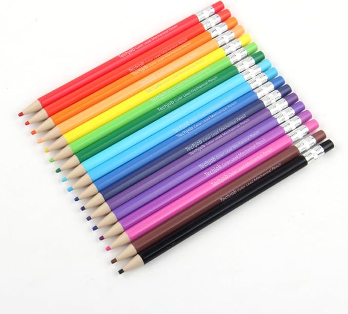 Colored Mechanical Pencil 2.6mm for Coloring and Drawing, Mechanical Colored Pencils, 18pcs