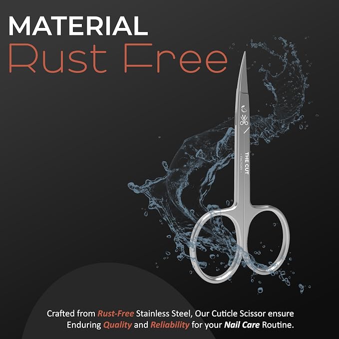 The Cut Factory- Premium Manicure Scissors Multi purpose Stainless Steel Cuticle Pedicure Beauty Grooming Kit for Nail, Eyebrow Eyelash Curved Blade High Carbon Steel