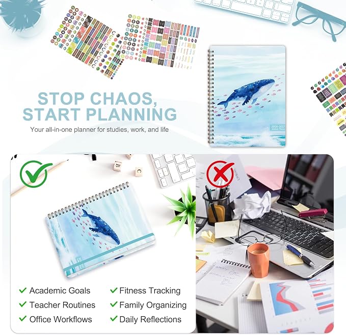 Planner 2026-2027, Weekly and Monthly Academic Year Calendar Planner, July 2026 - June 2027, Daily Agenda Book for Office School Supplies, A5(6.3'' x 8.5'')
