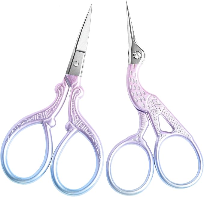 AQUEENLY Embroidery Scissors 2 Pcs Small Sewing Scissors Sharp Stainless Steel 3.6 Inches for Artwork, Crochet, Needlework, Threading, Pink