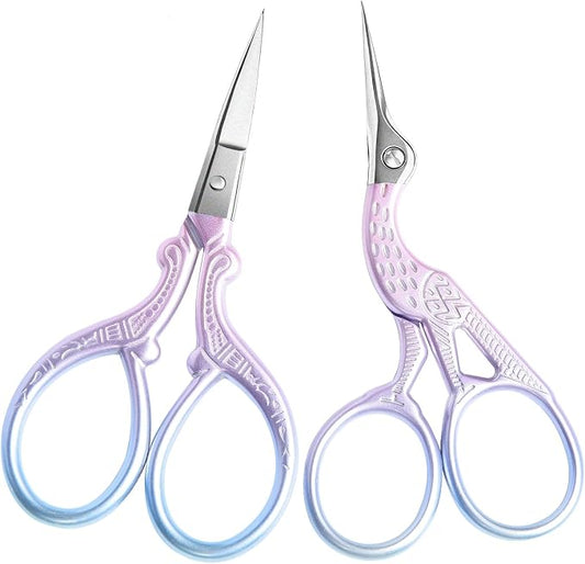 AQUEENLY Embroidery Scissors 2 Pcs Small Sewing Scissors Sharp Stainless Steel 3.6 Inches for Artwork, Crochet, Needlework, Threading, Pink