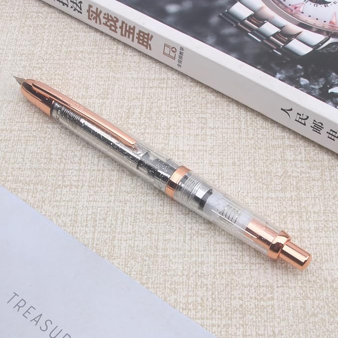 JINHAO 20 Pink Red Gold Clip Resin Press Fountain Pen EF Ink Pen with Converter School Supplies Stationery