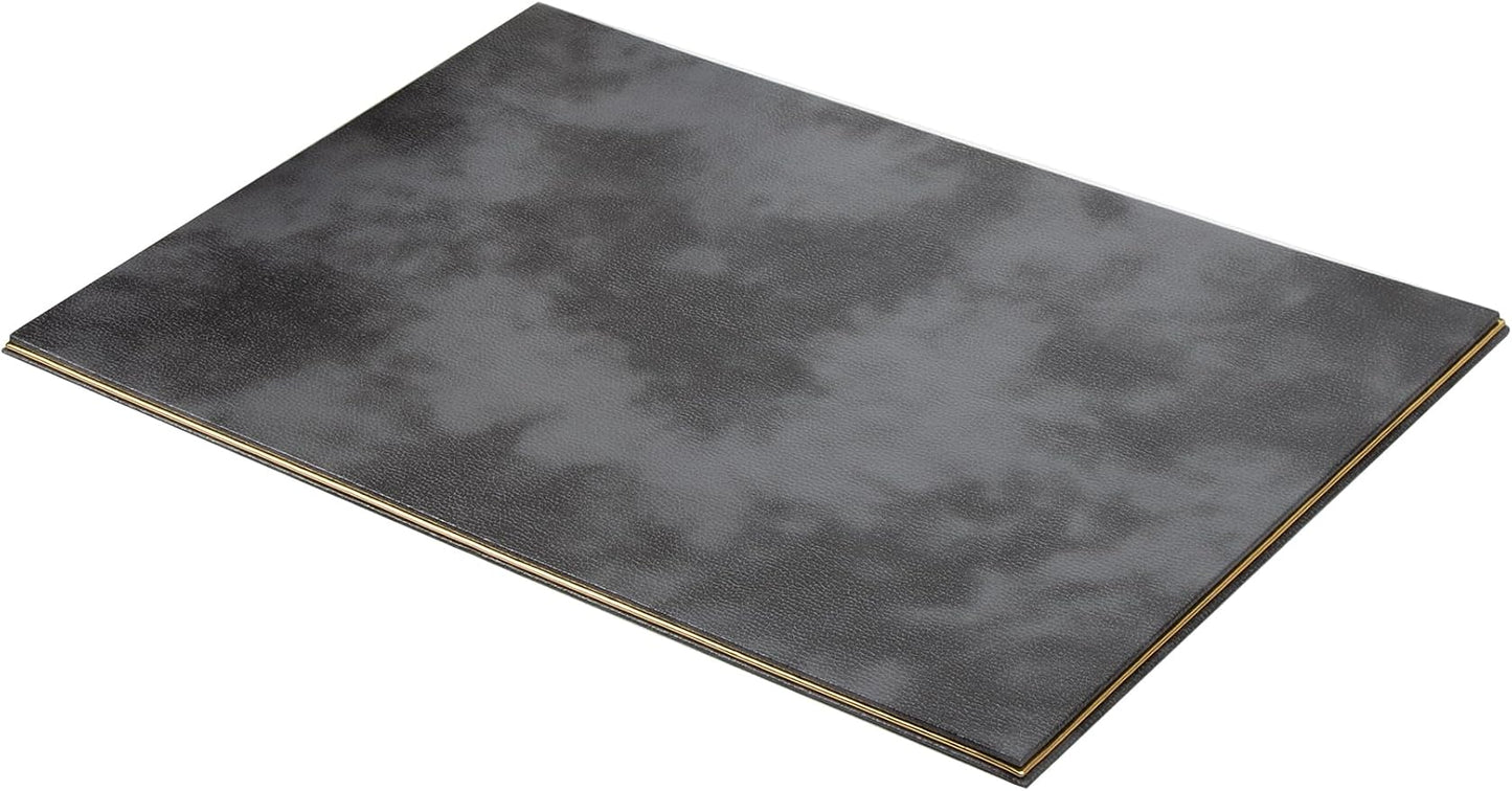 Cloud Luxury Leather Desk Set – 10 Piece Executive Desk Organizer with Desk Pad, Double Document Tray, Pen Holder, Memo Holder, Business Card Holder & Phone Stand – Gold Office Accessories (Gray)