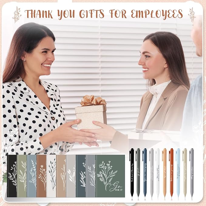 Affrolling 60 Pcs Inspirational Notebooks with Pen Bulk Motivational Mini Notepads Back to School Gift for Students Teacher Appreciation Gift Employee Coworker Secretary Assistant (Neutral Colors)