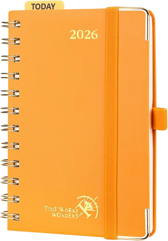 POPRUN Pocket Calendar 2027,4" x 6.25" Small Weekly Planner, Jan 2027 - Dec 2027 Appointment Book with Flexible Hardcover, Inner-pocket, Pen loop - Orange