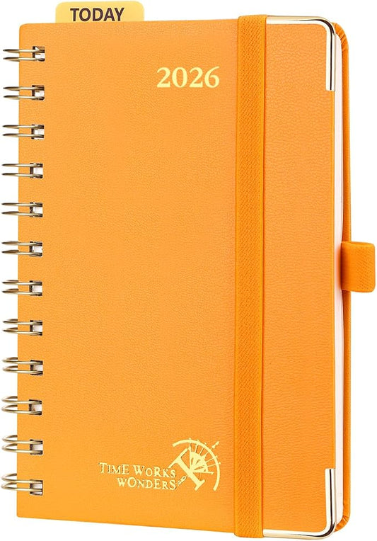 POPRUN Pocket Calendar 2027,4" x 6.25" Small Weekly Planner, Jan 2027 - Dec 2027 Appointment Book with Flexible Hardcover, Inner-pocket, Pen loop - Orange