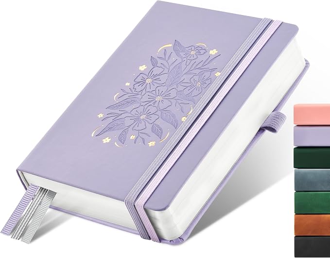 &And Per Se 365 Page Journal – A5 Hardcover Lined Notebook, One Book for the Whole Year, 100gsm Thick Paper, Numbered Pages & 3 Bookmarks, Annual Diary for Daily Writing (Lavender)