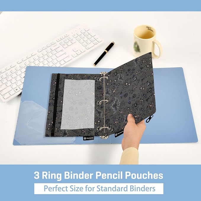Goth Bats Pencil Pouches for 3 Ring Binder, Zipper Binder Pencil Case, 2 Pack Clear Window Case Bag for Office Organizers
