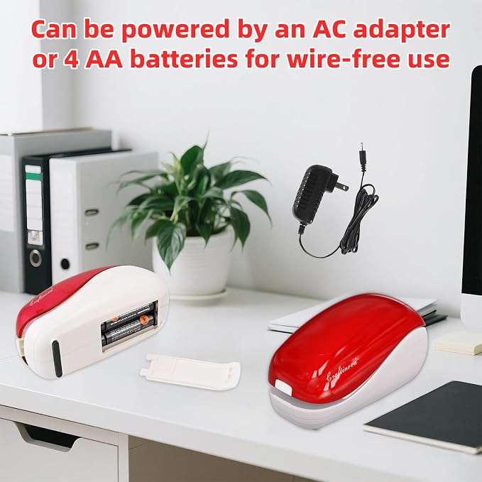 Electric Stapler,Including 2000 Staples and 1 Staple Remover, Suitable for Palm Size and high Comfort，25 Sheet Capacity, AC Adapter or Battery Powered，Battery not Included