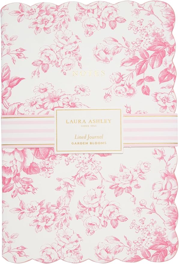 Laura Ashley Hardcover Journal 6x8 Faux Leather with Scalloped Edges | 260 Lined Pages with Ribbon Bookmark, Lay-Flat Design, Compact A5 Size, Great for Home, Office, Travel or Gifting