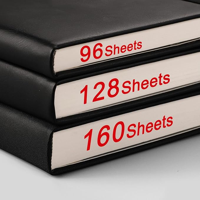 AHGXG Lined Journal Notebook, 320 Numbered Pages, A5 (5.75'' X 8.38'') | Thick Lined Notebook for Note Taking, 100GSM Paper, Leather Hardcover, for Women Men (Red)