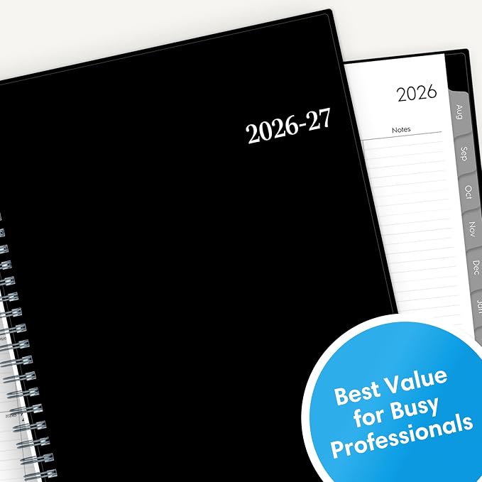Blue Sky Weekly & Monthly Academic Planner Calendar, 8"x10.875", Dainian | July 2026 - June 2027, Flexible Cover, Wirebound, Laminated Tabs, Academic Year