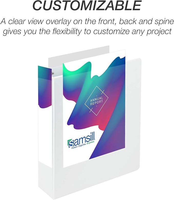 Samsill Durable 2 inch 3 Ring Binder, D Ring Binder, 100% Recycled Chipboard, White, Pallet of 384 Binders in 32 Cartons