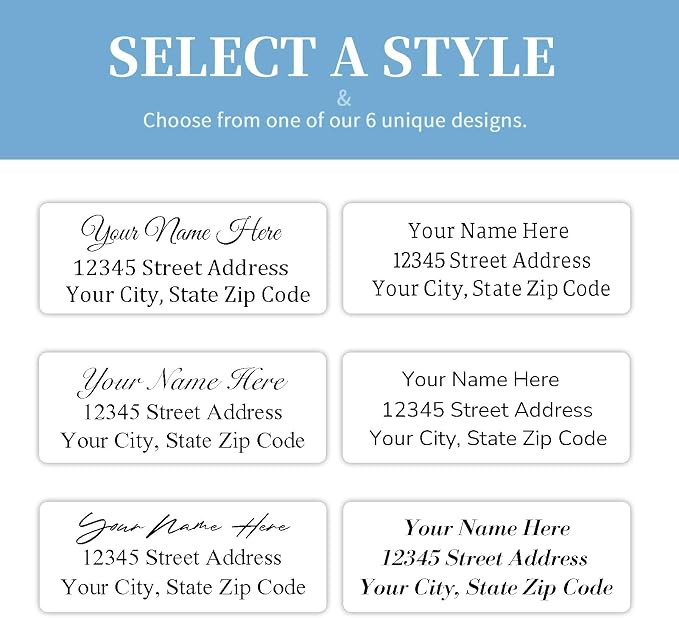 Address Labels Personalized Return Address Labels, 2.5" x 0.75" Custom Mailing Label for Envelopes 250 Large Customized Self Adhesive Stickers Printable Mail Envelope Adress Label Roll, White