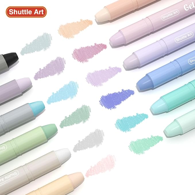Shuttle Art Bible Highlighters and Pens No Bleed, 12 Dusty Colors Gel Highlighters No Bleed Through, Bible Journaling Supplies, Great for Journaling Highlighting and Studying