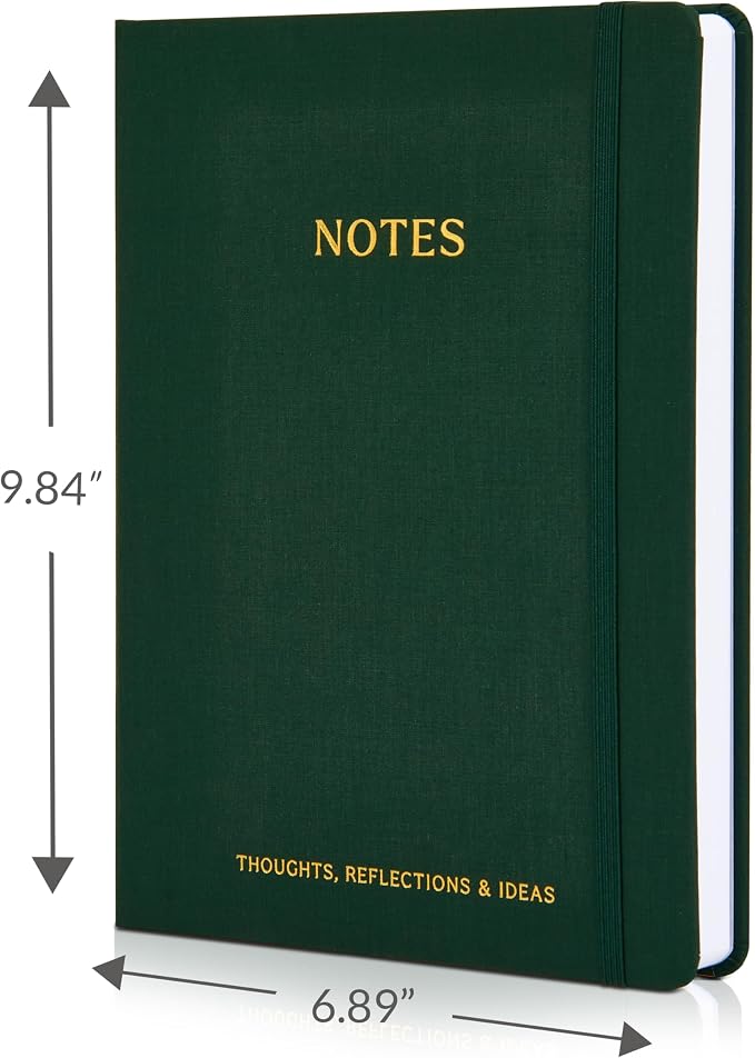 ZICOTO Aesthetic Thick Notebook Journal For Women 7" x 10" - Modern Linen Hardcover Note Book With 300 Lined Pages - Perfect For Writing And Staying Organized at Work or School