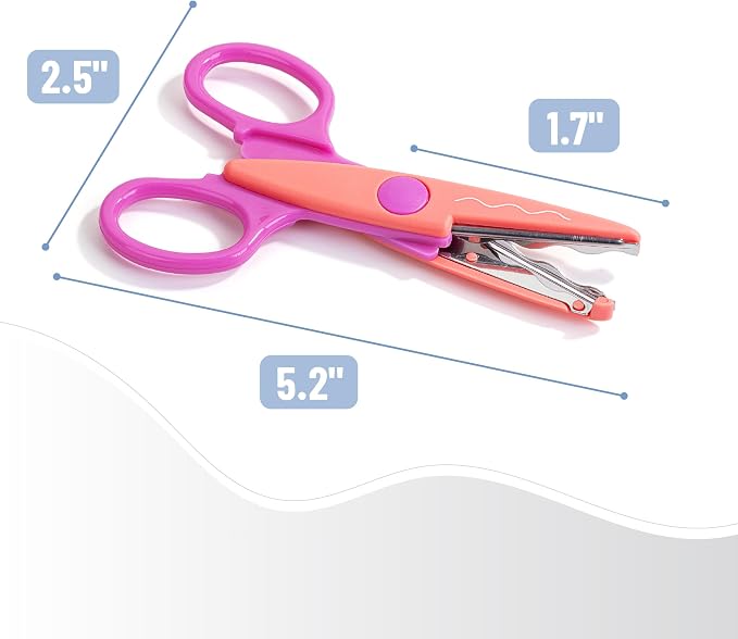 Mr. Pen- Craft Scissors Decorative Edge, 6 Pack, Jewel Colors | Zig Zag Scissors for Crafting, Scrapbooking, Fancy, Pattern, Design