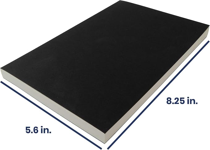 LayFlat Sketchbook - 5.5 x 8.25 Inches - Black Blank Note Book, 64 Sheets, Thick 100gsm Paper…