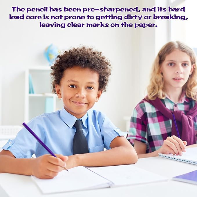 12 Pack Purple Colored Pencils for Kids, Pre-sharpened Art Pencils Back to School Supplies Set, Drawing Sketching Pencils for Students, Teachers, Classroom