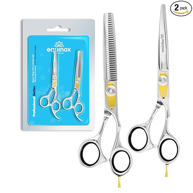 Equinox Professional Razor Edge Hair Cutting/Thinning Scissor Set/2, 6.5"