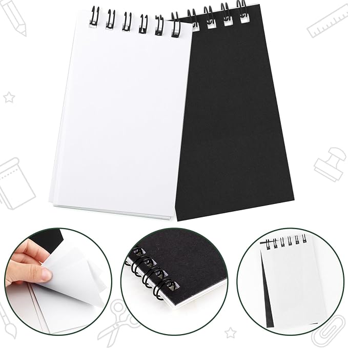 Mini Spiral Notebooks Bulk Black Pocket Notebooks Small Pocket Notepads Memo Pads for Kids Note Taking, Writing, Students Classroom, Home, Office, Travel