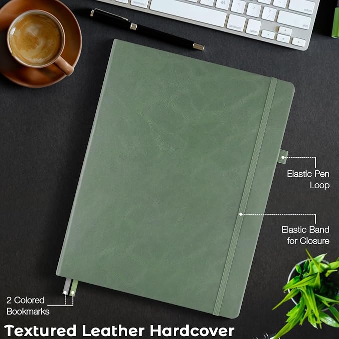 3 Pack Graph Paper Notebook, Hardcover Notebook 8.5 x 11, Grid Notebook Journal for Women, Men, Large Leather Journals for Writing, Thick Paper, A4 Notebooks for Work, School Supplies, Engineering
