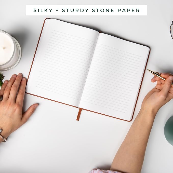 Stone Paper Journal Premium A5 Hardcover Vegan Leather Notebook Journal | 160 Pages | Premium Quality Professional Notebook For Men and Women |Comes With Gift Box Waterproof Notebook