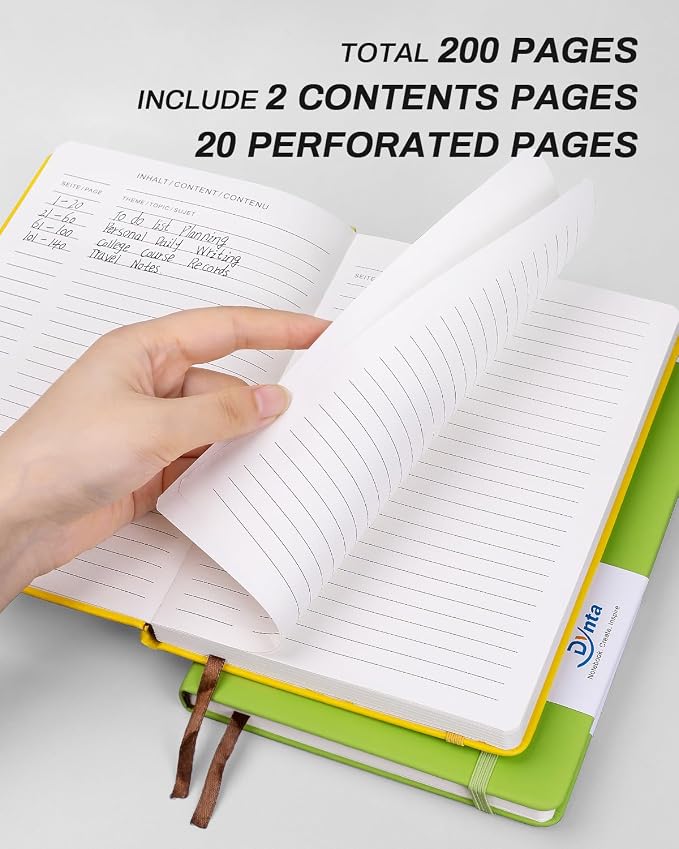 Dynta Hardcover Journal Notebooks, 7Packs A5 Lined Journals Bulk for Writing 200 Pages/100Sheets, 8.4 x 5.8 inch, 7 Colors Classic Ruled Notebook for Work/Travel/College/Note Taking
