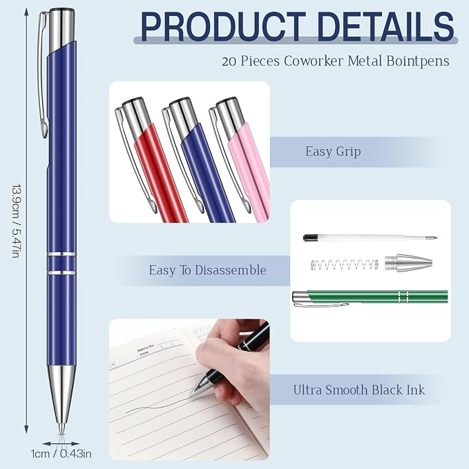 Colarr 40 Pcs Appreciation Gifts Bulk Inspirational PU Leather Notebook Journal & Pen Set Thank You Gifts for Staff, Employees, Coworkers, Nurses(Fresh Colors,Team)
