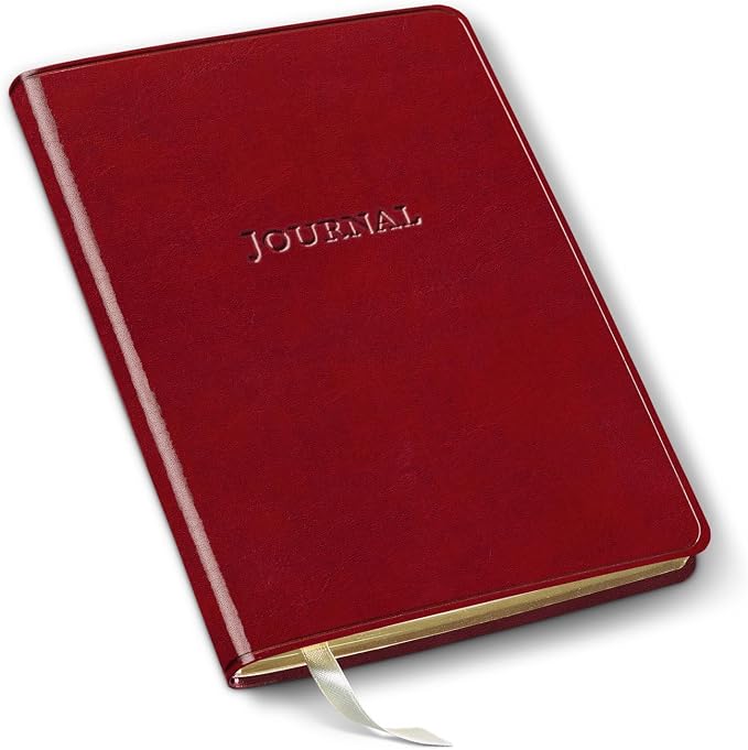 Gallery Leather Journal Notebook - 192 Pages, Softcover, For Men and Women, For Writing, Work & Travel, Handcrafted - Acadia Deep Red - 8 x 5.5, Desk Lined