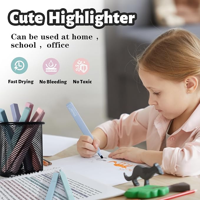 Vitoler Pastel Highlighters,Cute No Bleed Bible Bible Study 8pcs | Assorted Colors, high quality for bible study,books,journal,writing,school office