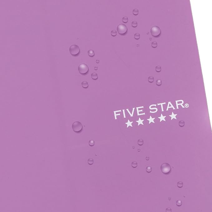 Five Star Spiral Notebook, 1 Subject, College Ruled Paper, 4-3/8" x 7", Personal Size, 80 Sheets, Fights Ink Bleed, Water Resistant Cover, Amethyst Purple (450048CF1-ECM)
