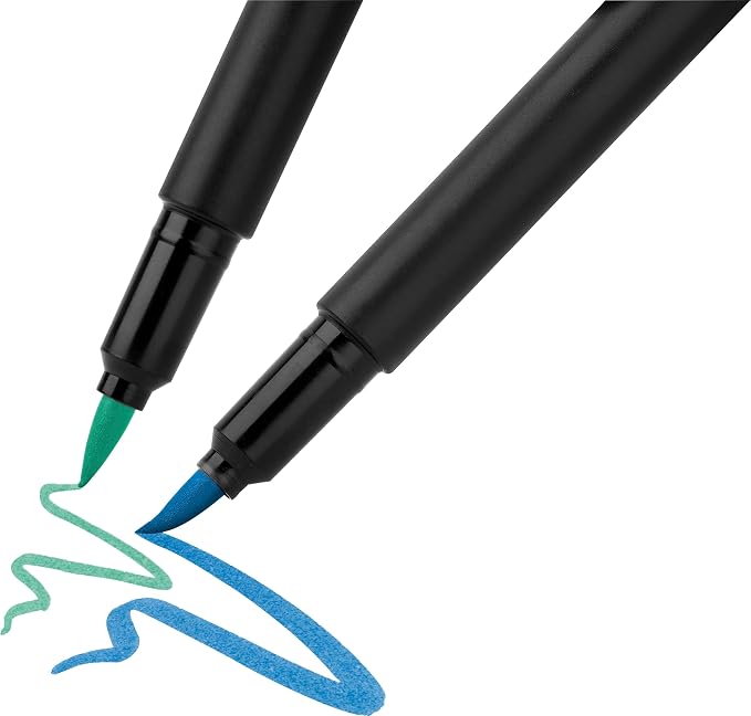 Faber-Castell Black Edition Felt Tip Pen with Soft Brush Nib, Markers for Adult Coloring Lettering Drawing, Artists Calligraphy Tool (Pack of 60)