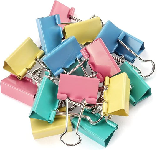 ZZTX 12 Pack Large Binder Clips 2.0 Inches Assorted Colors | Paper Clamps Clips, Durable steel, Strong clip, Color-coded