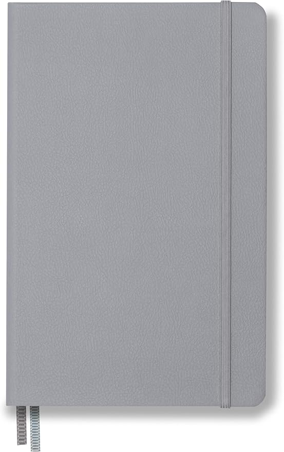 Minimalism Art, Premium Hard Cover Notebook Journal, Classic 5" x 8.3", 122 Numbered Pages, Gusseted Pocket, Ribbon Bookmark, Extra Thick Ink-Proof Paper 120gsm, San Francisco (Squared, Gray)