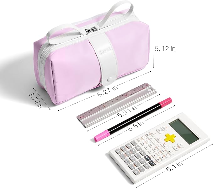 Sooez Big Capacity Pencil Case, Extra Large Pencil Pouch with Zipper Pocket | Wide Opening Pencil Bag, Portable Stationery Pouch, Cute School Office Supplies for Teens Girls Adults, Purple