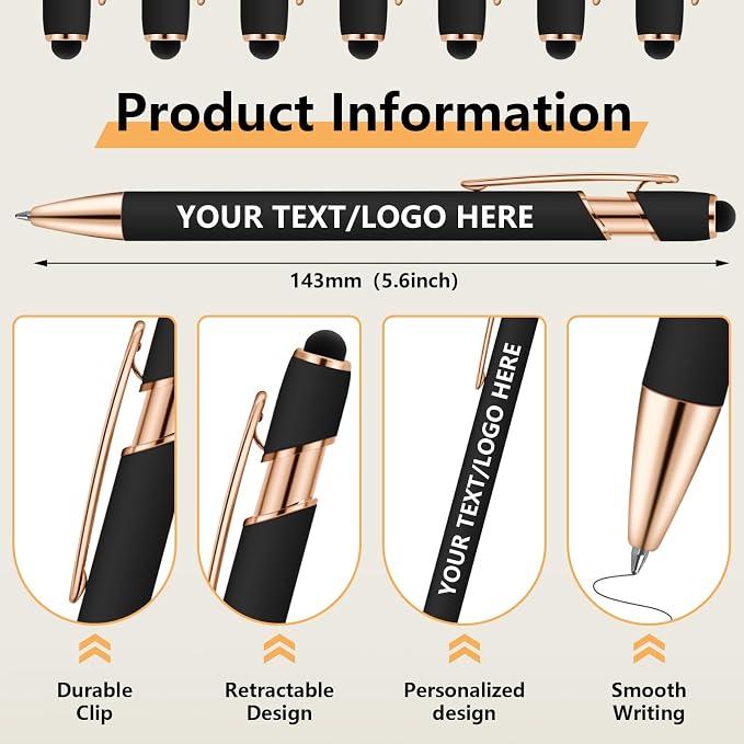 ENOMY Personalized Notebook 10 PC Pens Custom Notebook with Pen Holder Personalized Journal Strap Design for Men Women Ideal Gift, Yellow