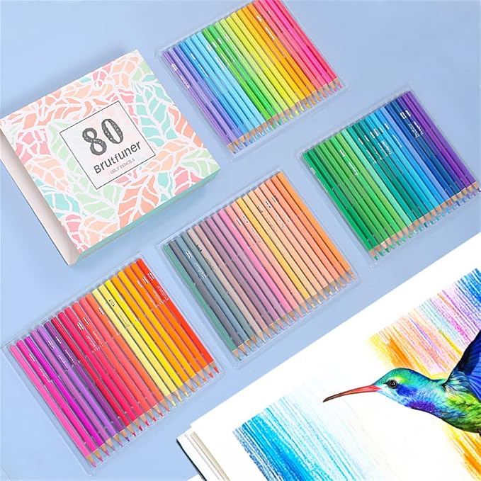 80 Colored Pencils, Bright Colors Non-toxic Colour Pencil Set, Professional Soft Core Oil Sketching Pencils, Drawing School Supplies for Art, Sketching, Painting
