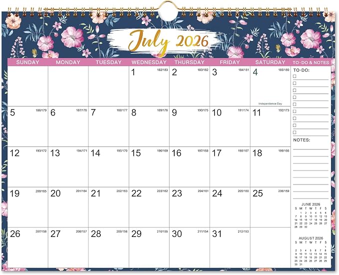 Calendar 2026-2027, 15" x 11.5", Jul 2026 - Dec 2027 with To-do List | 2026-2027 Wall Calendar, 2027 Calendar , 18 Months Wall Calendar Large with Hook, Notes, Perfect for Organizing