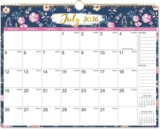 Calendar 2026-2027, 15" x 11.5", Jul 2026 - Dec 2027 with To-do List | 2026-2027 Wall Calendar, 2027 Calendar , 18 Months Wall Calendar Large with Hook, Notes, Perfect for Organizing