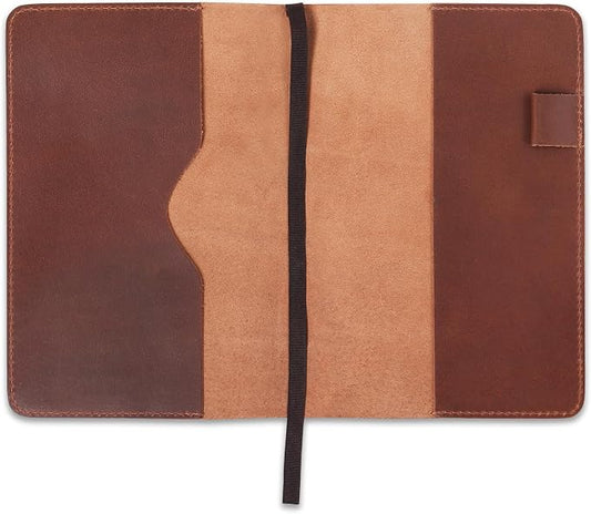 A5 Leather journal cover, Refillable Journal Cover for Large and Medium A5, Leather Handmade Notebook Cover, 9 x 6 Inches Leather Bound Journal (Tan)