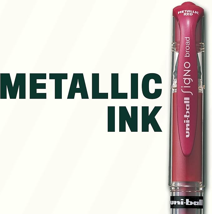 uniball Signo Gel Impact Pens,Bold Point (1.0mm),Assorted Metallic,(Pack of 6)